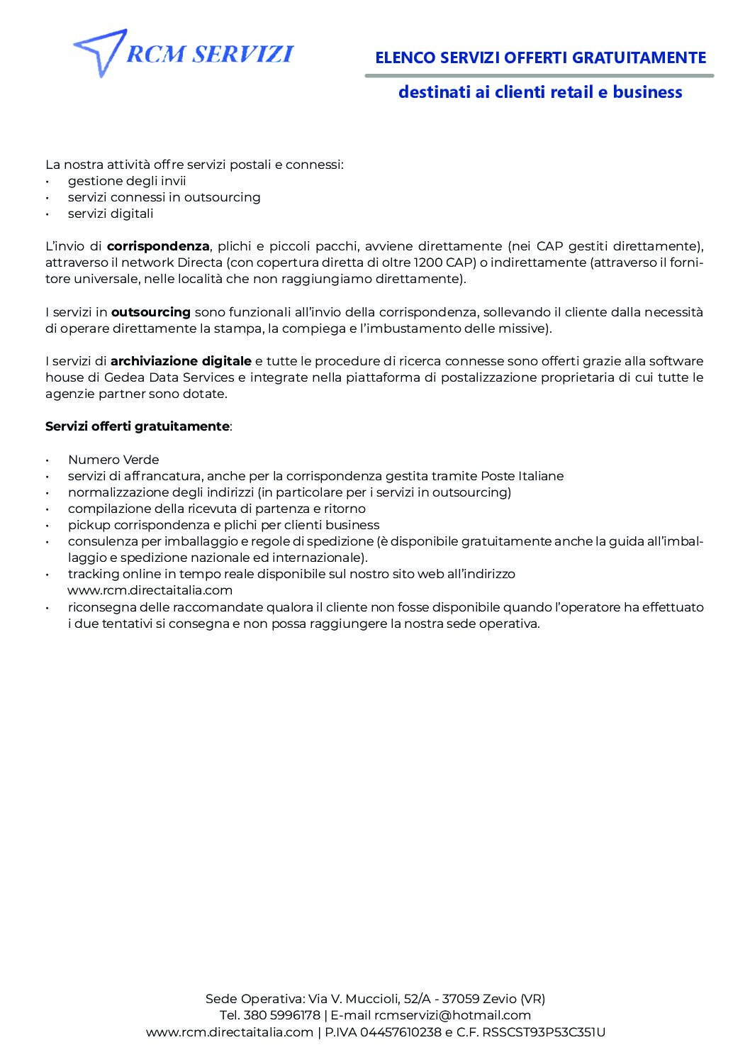RCM_ELENCO SERVIZI GRATUITI